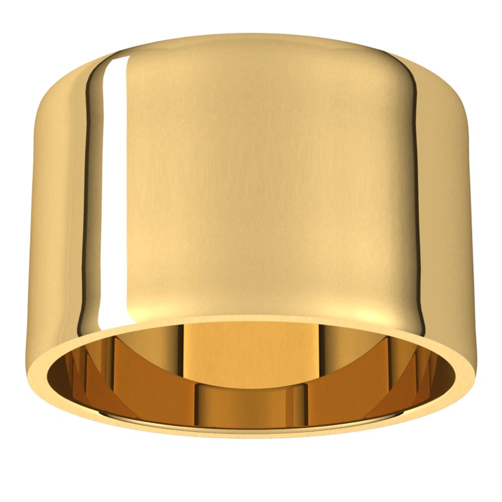 14K Yellow Gold 12 mm Ultra-Lightweight Flat Band