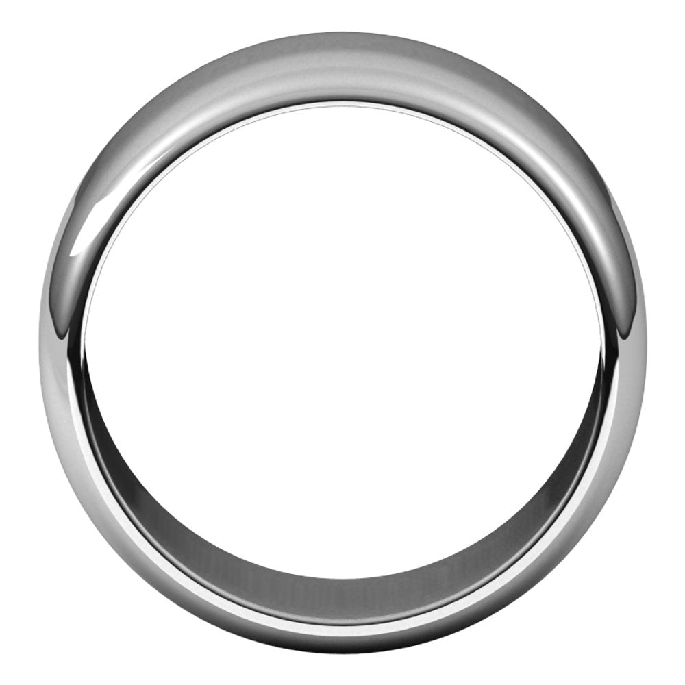 10K White 10 mm Half Round Band Size 7.5
