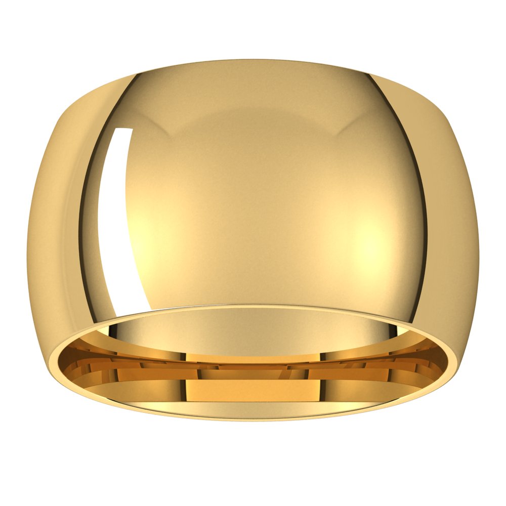 14K Yellow 11 mm Half Round Band Size 11