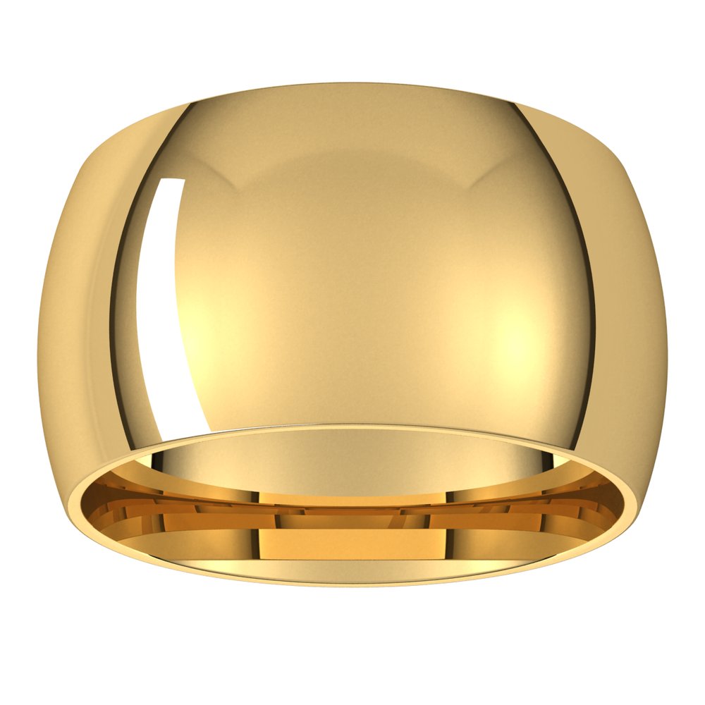 14K Yellow Gold 11 mm Half Round Band Size 7.5