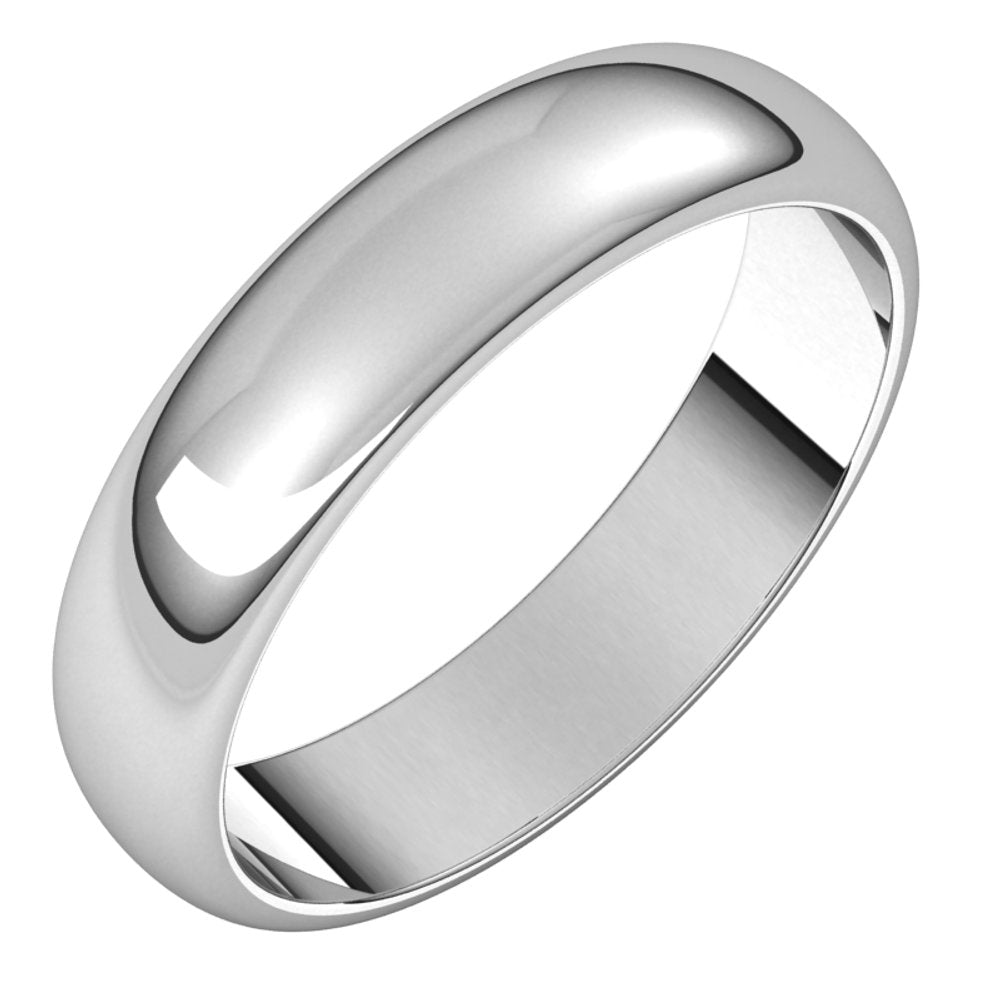 14K White Gold 4.5 mm Half Round Band Size 8