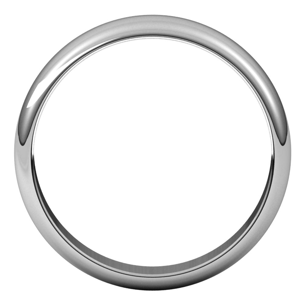 14K White Gold 4.5 mm Half Round Band Size 8