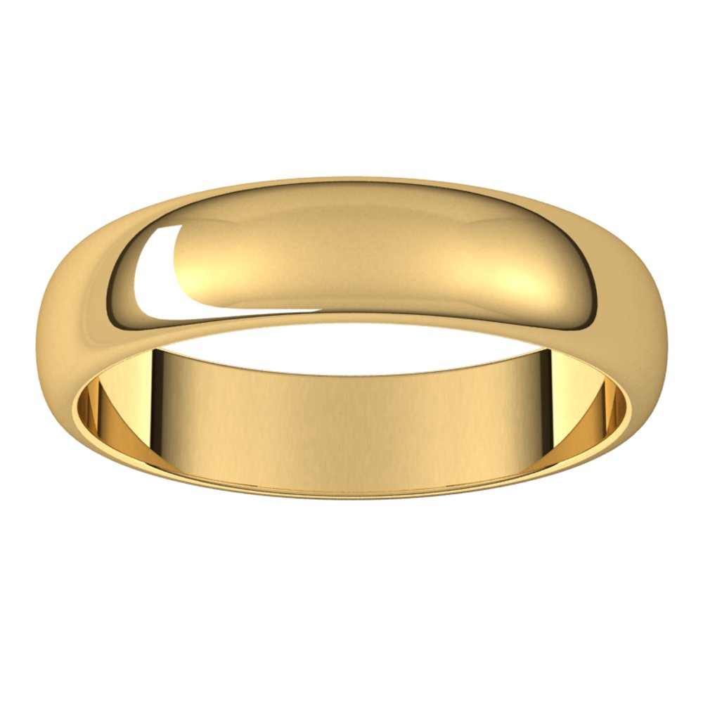 10K Yellow Gold 4.5 mm Half Round Band Size 8.5