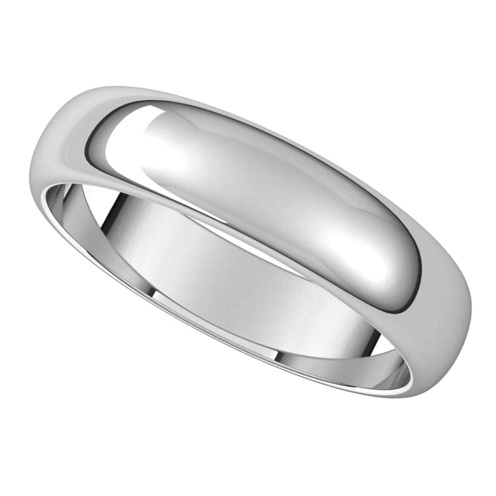 14K White Gold 4.5 mm Half Round Band Size 8