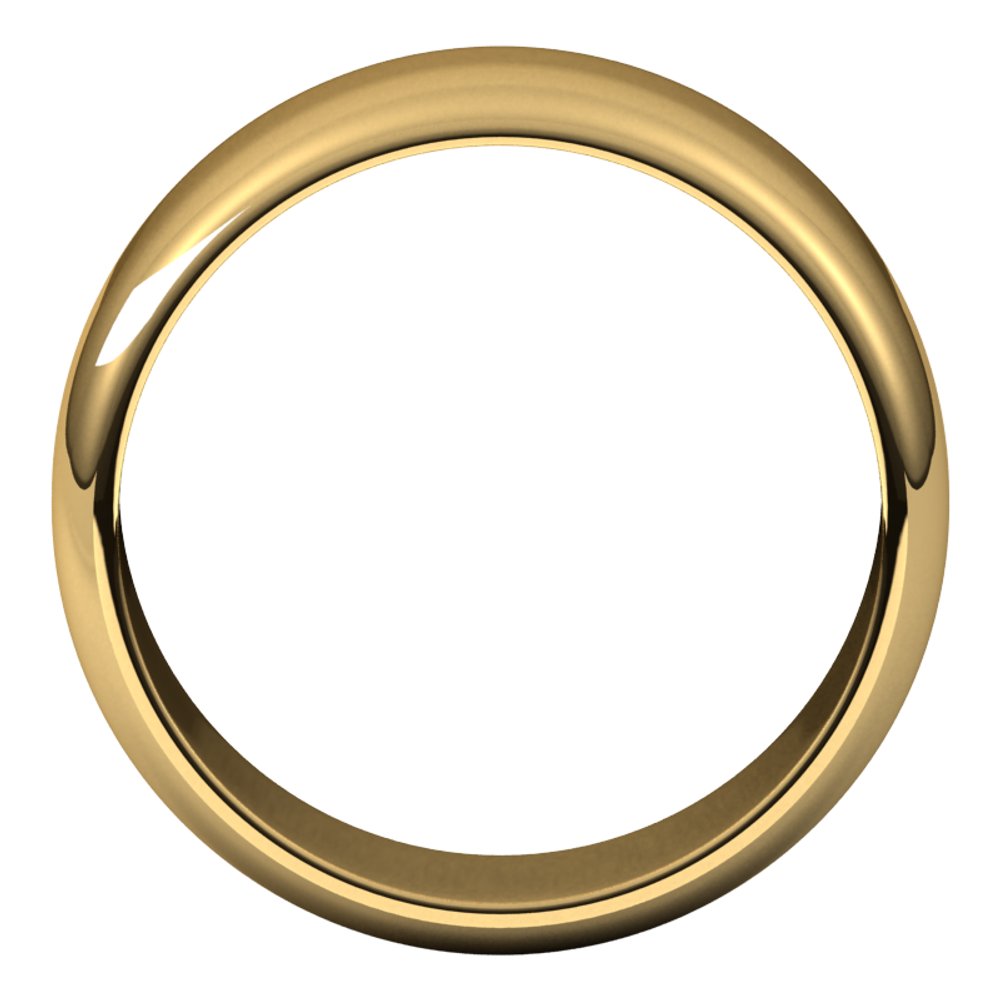 14K Yellow Gold 8 mm Half Round Band Size 6