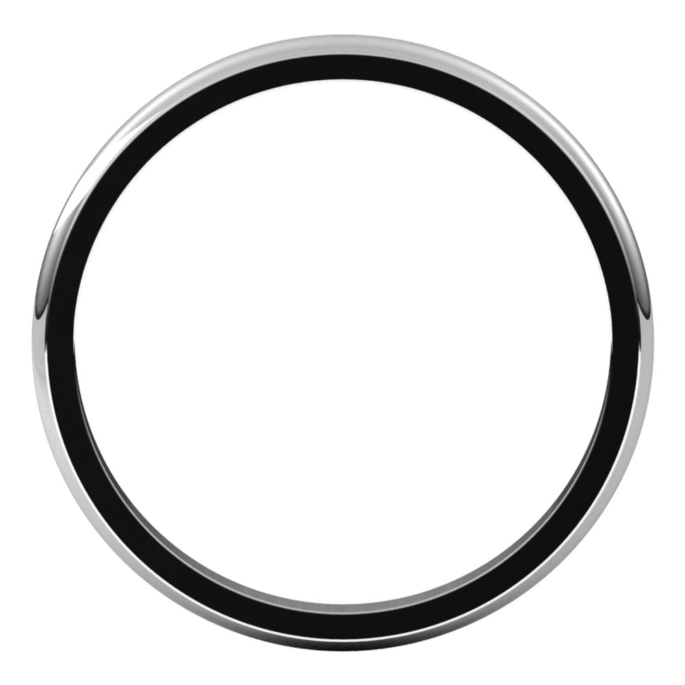 Platinum 2 mm Stepped-Edge Half Round Band Size 7.5