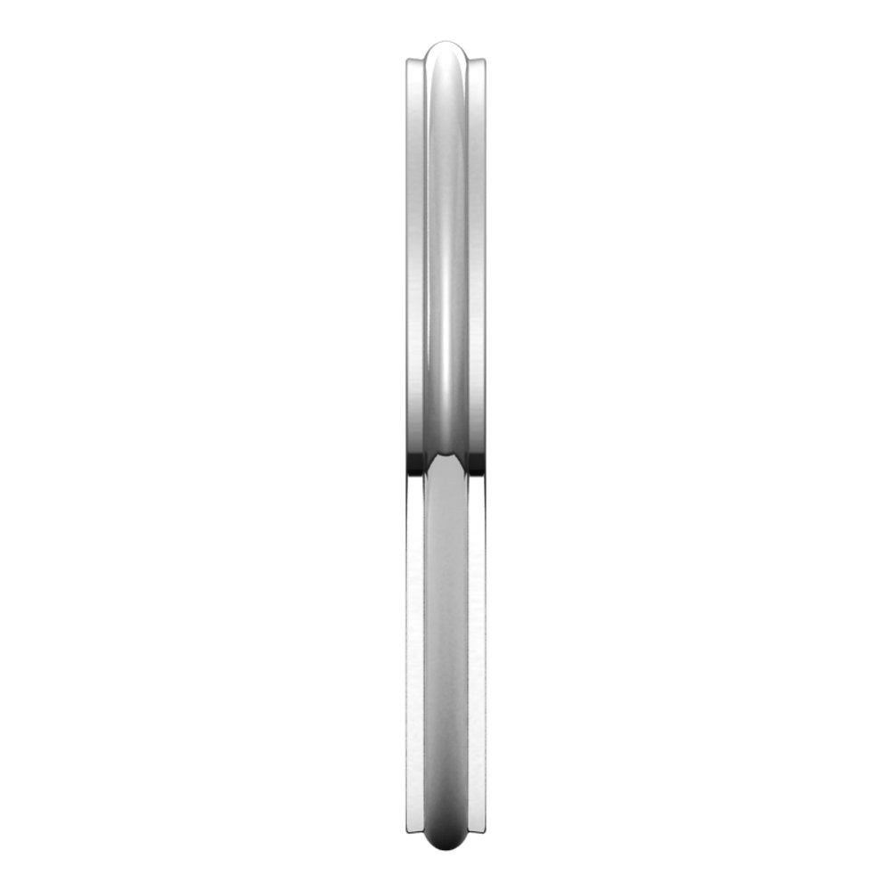 Platinum 2 mm Stepped-Edge Half Round Band Size 7.5