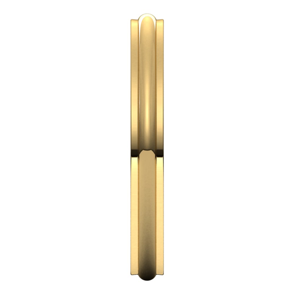 10K Yellow Gold 2.5 mm Stepped-Edge Half Round Band Size 6