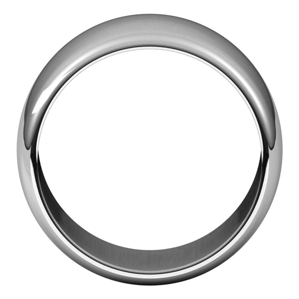 Sterling Silver 12 mm Half Round Band Size 8