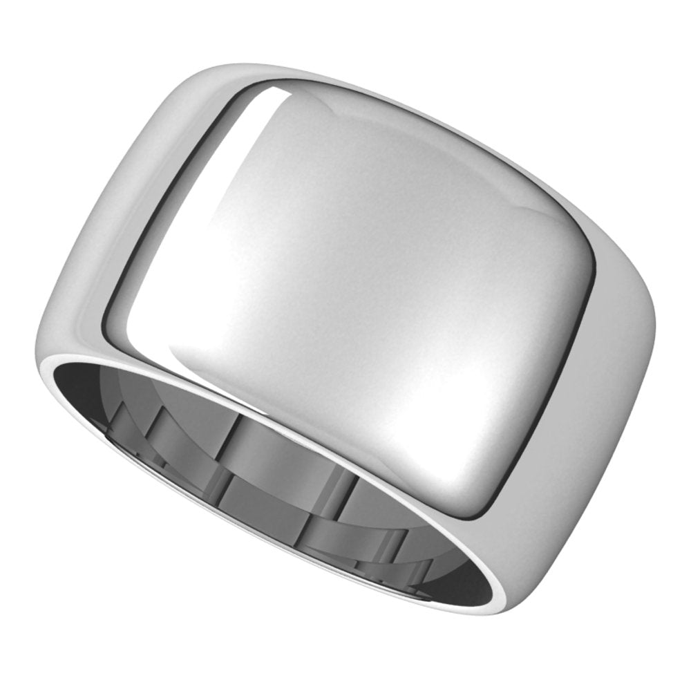Sterling Silver 12 mm Half Round Band Size 8