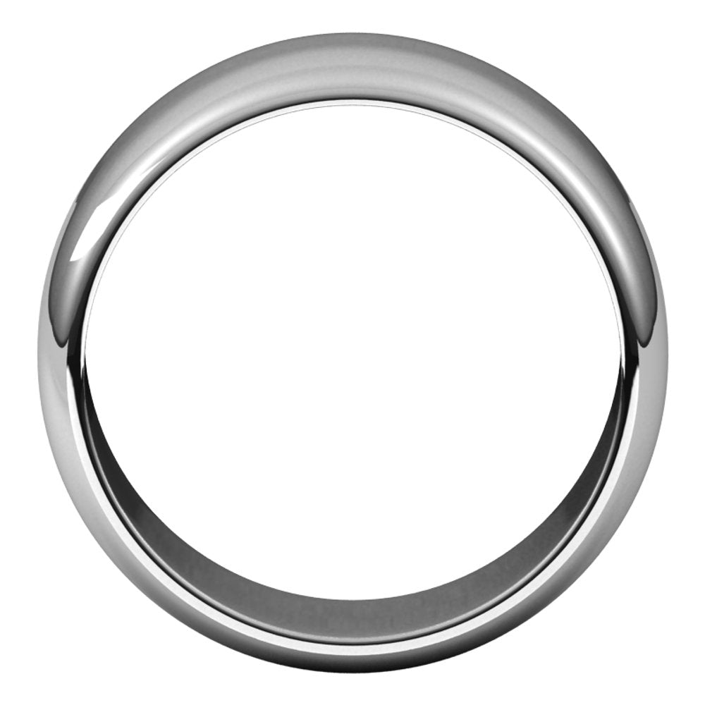 14K White Gold 9 mm Half Round Band Size 8.5