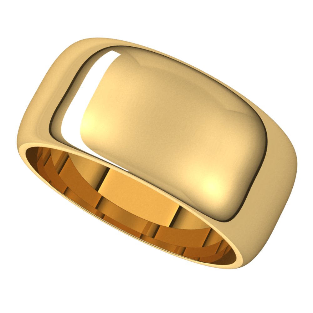 14K Yellow Gold 9 mm Half Round Band Size 4
