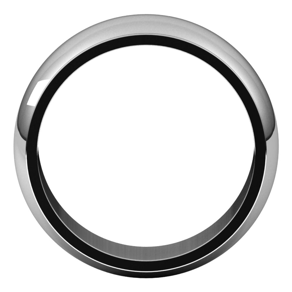 14K White Gold 8 mm Stepped-Edge Half Round Band Size 10.5