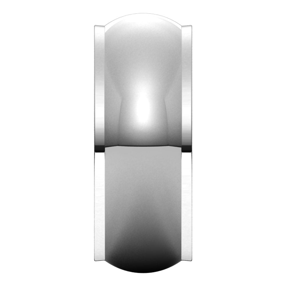 14K White Gold 8 mm Stepped-Edge Half Round Band Size 10.5
