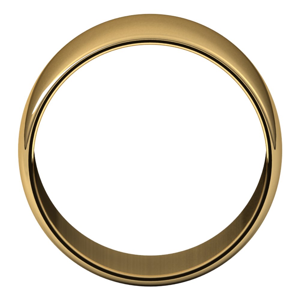 14K Yellow Gold 11 mm Lightweight Half Round Band Size 7.5