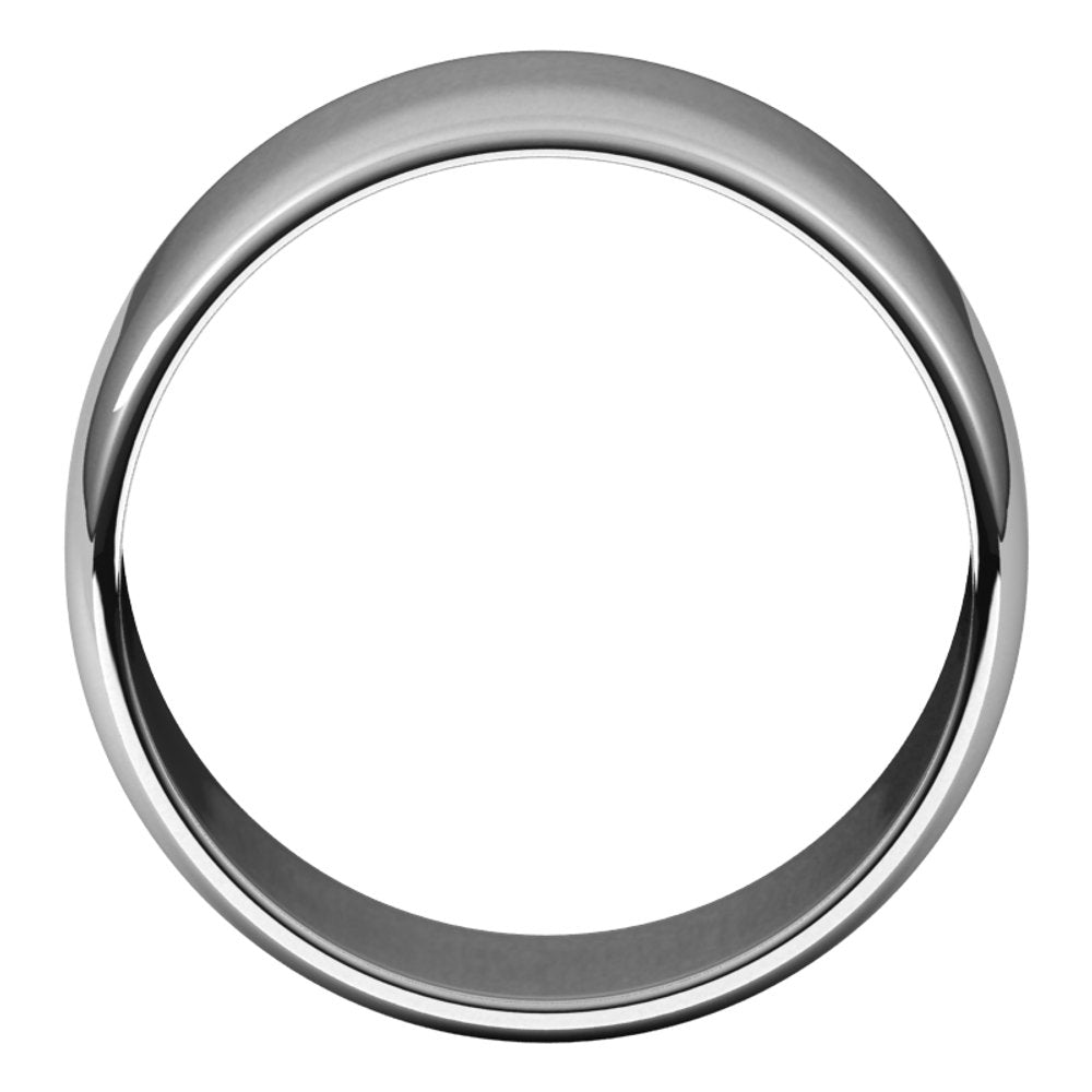14K White Gold 10 mm Lightweight Half Round Band Size 9
