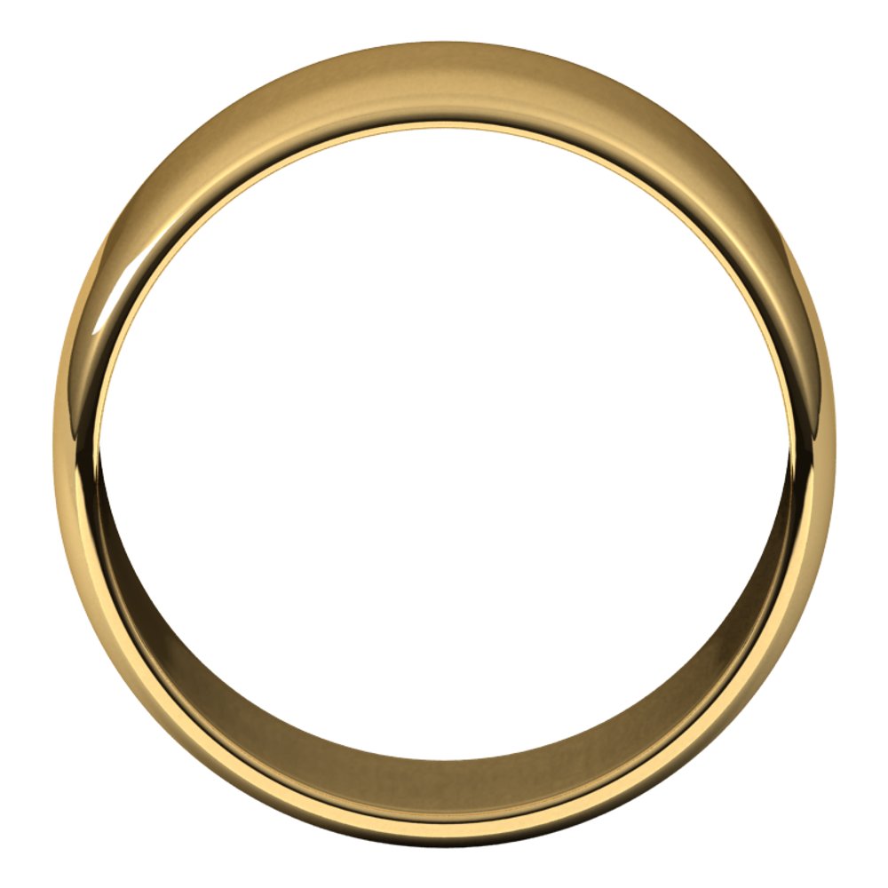 14K Yellow Gold 10 mm Lightweight Half Round Band Size 10
