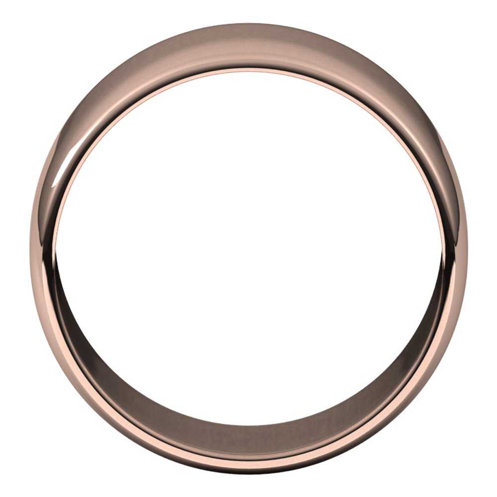 14K Rose 10 mm Lightweight Half Round Band Size 7