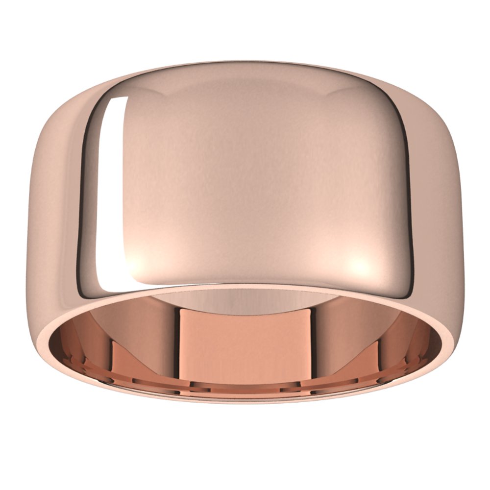 14K Rose 10 mm Lightweight Half Round Band Size 7