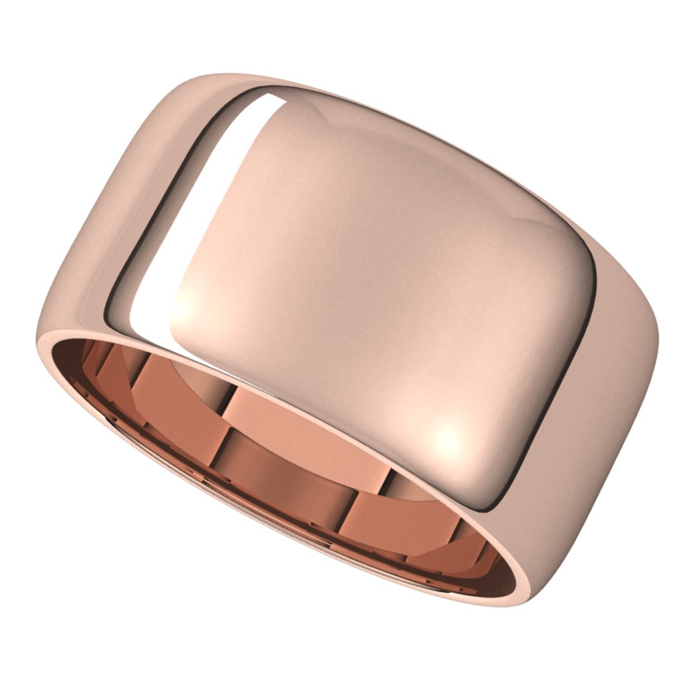 14K Rose 10 mm Lightweight Half Round Band Size 7