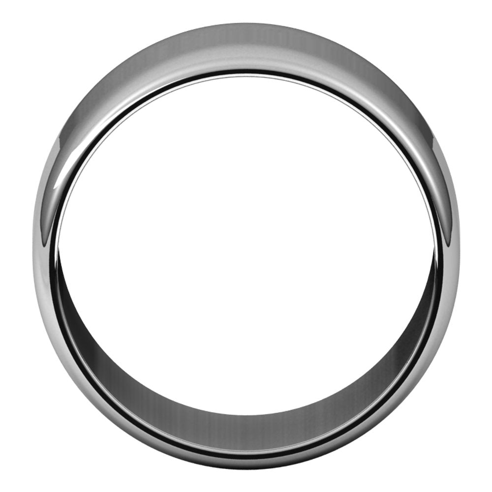 10K White Gold 12 mm Lightweight Half Round Band Size 6