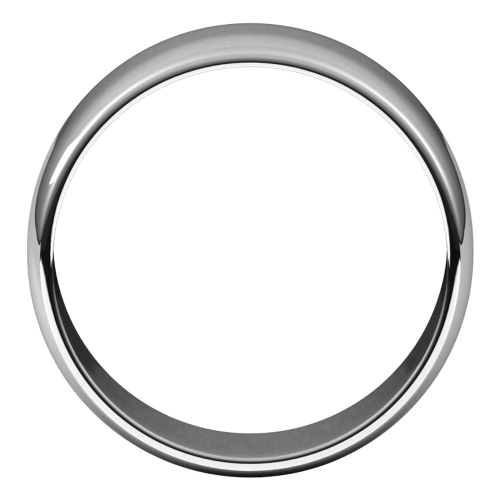 14K White Gold 8 mm Lightweight Half Round Band Size 11