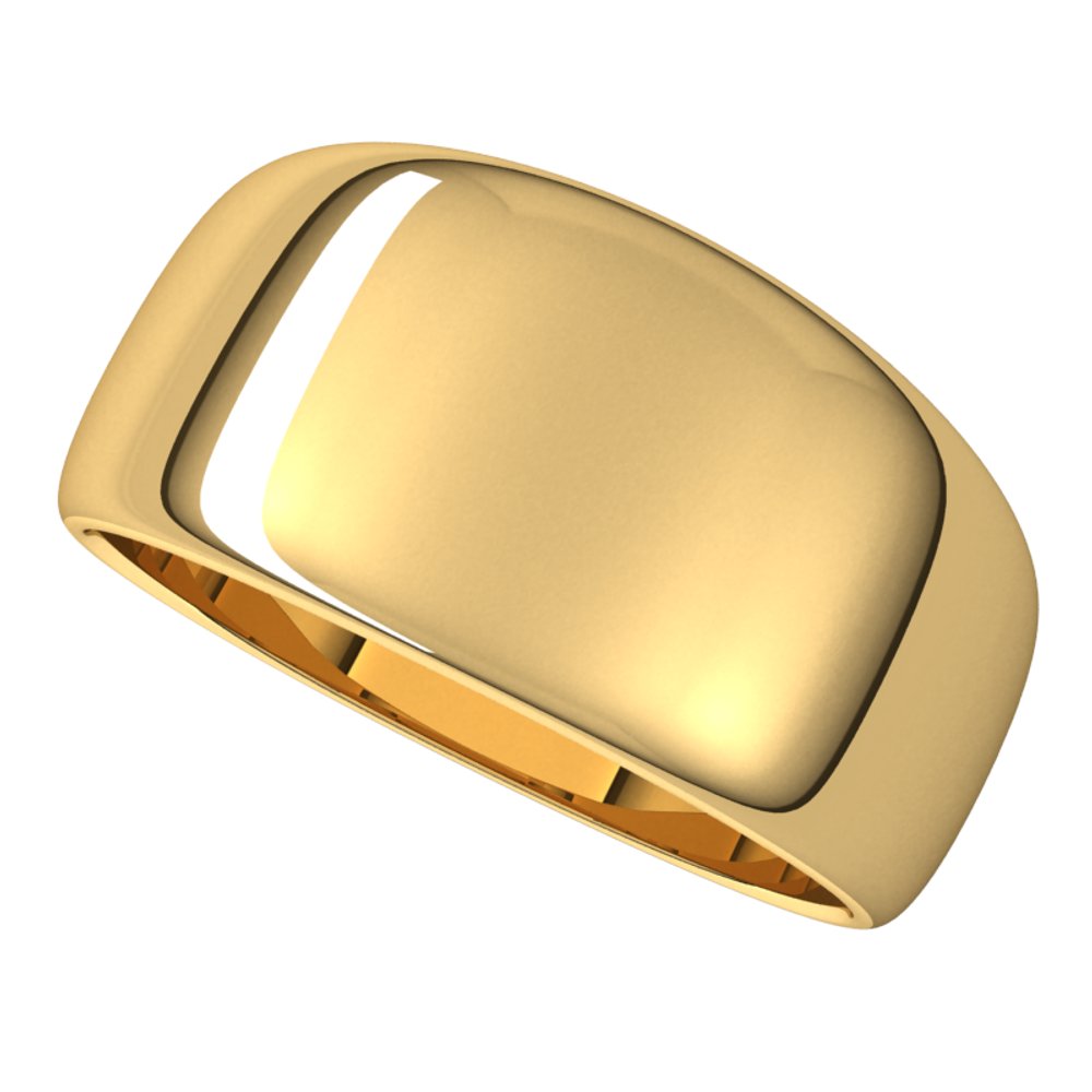 14K Yellow Gold 10 mm Tapered Half Round Band Size 7