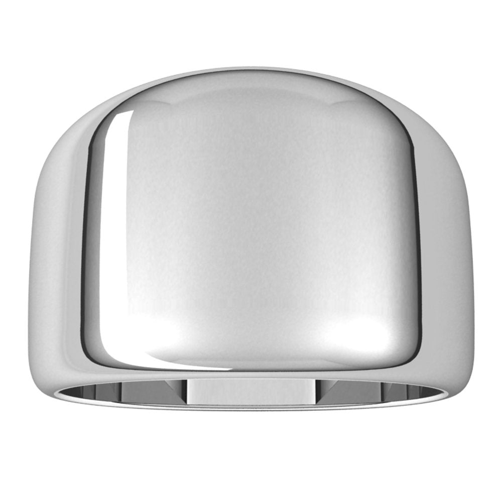 14K White 14 mm Tapered Half Round Band Size 7