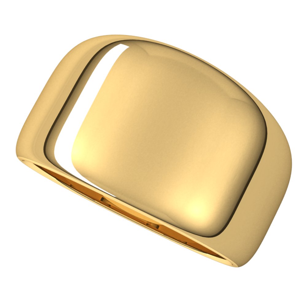 14K Yellow Gold 12 mm Tapered Half Round Band Size 7