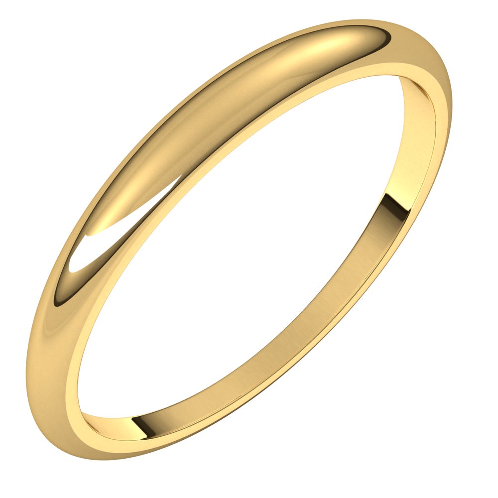 14K Yellow 2.5 mm Tapered Half Round Band Size 6