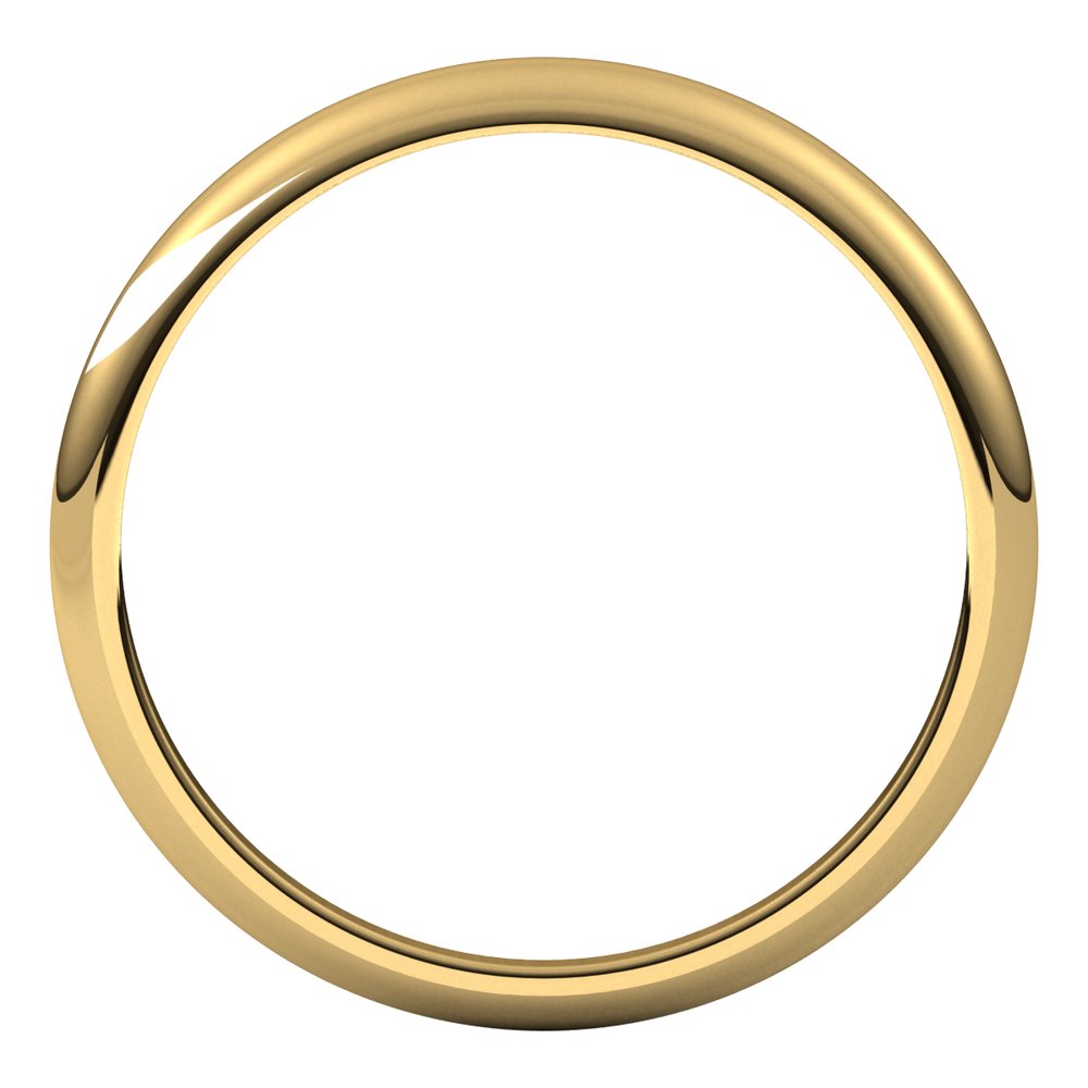 14K Yellow 2.5 mm Tapered Half Round Band Size 6