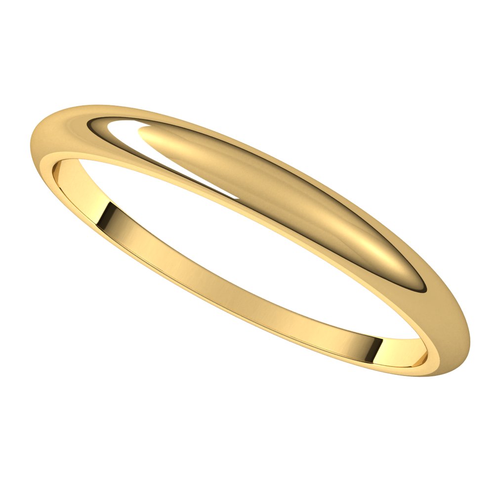 14K Yellow 2.5 mm Tapered Half Round Band Size 6