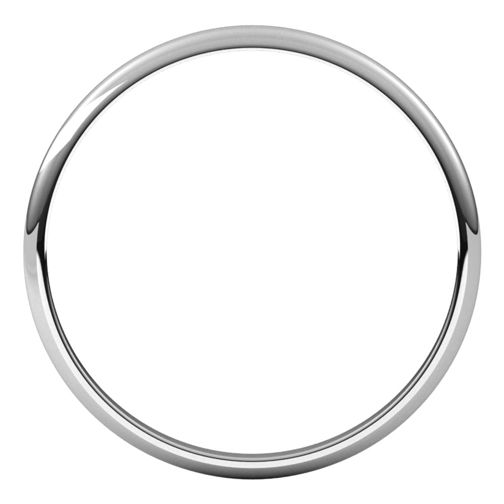 14K White 1.5 mm Half Round Ultra-Light Band Size 6.5