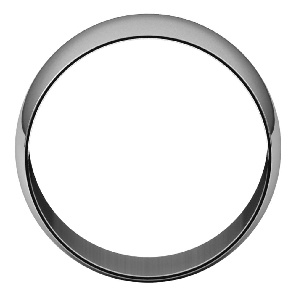 14K White Gold 10 mm Ultra-Lightweight Half Round Band Size 8.5
