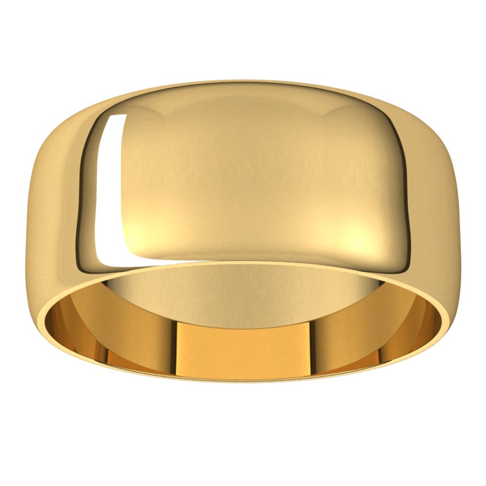 18K Yellow Gold 8 mm Ultra-Lightweight Half Round Band Size 10
