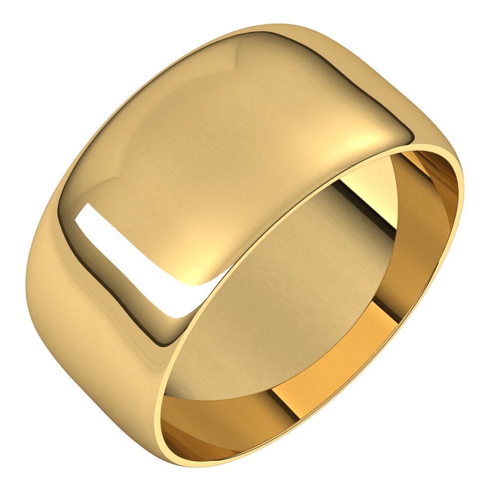 10K Yellow Gold 9 mm Ultra-Lightweight Half Round Band Size 5.5