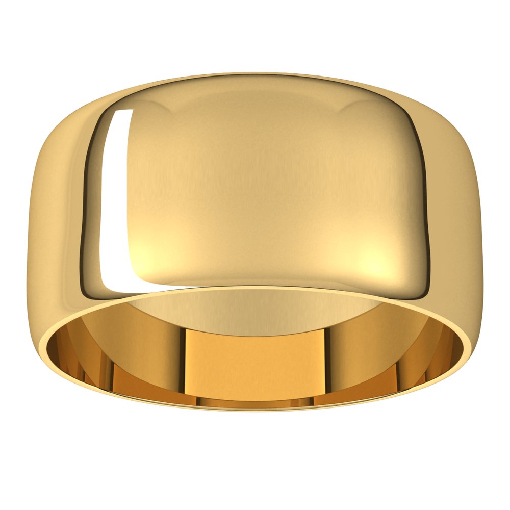 10K Yellow Gold 9 mm Ultra-Lightweight Half Round Band Size 5.5