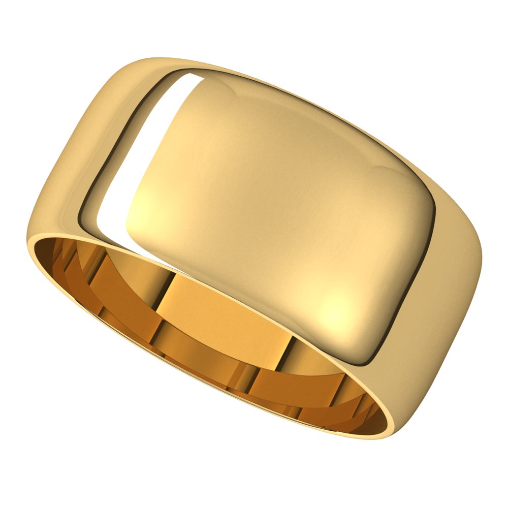 10K Yellow Gold 9 mm Ultra-Lightweight Half Round Band Size 5.5