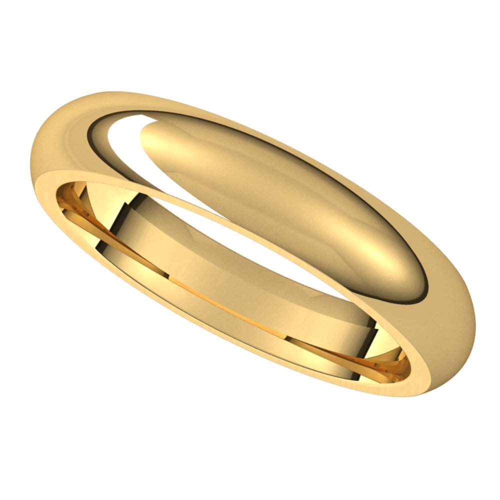 18K Yellow 4 mm Half Round Comfort Fit Band