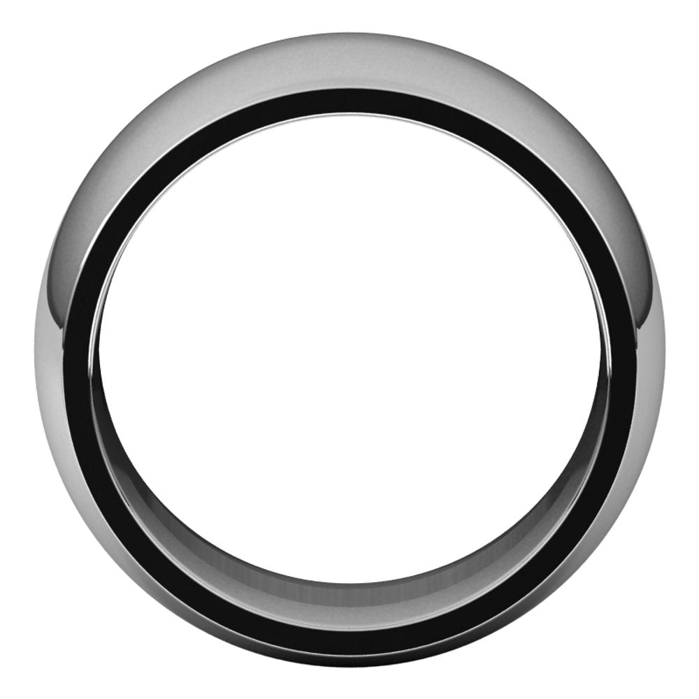 14K White Gold 11 mm Comfort-Fit Half Round Band Size 10.5