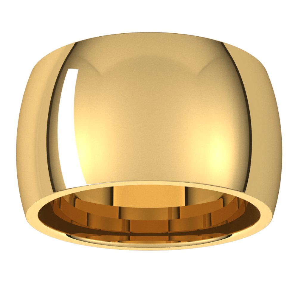 18K Yellow Gold 12 mm Comfort-Fit Half Round Band Size 8
