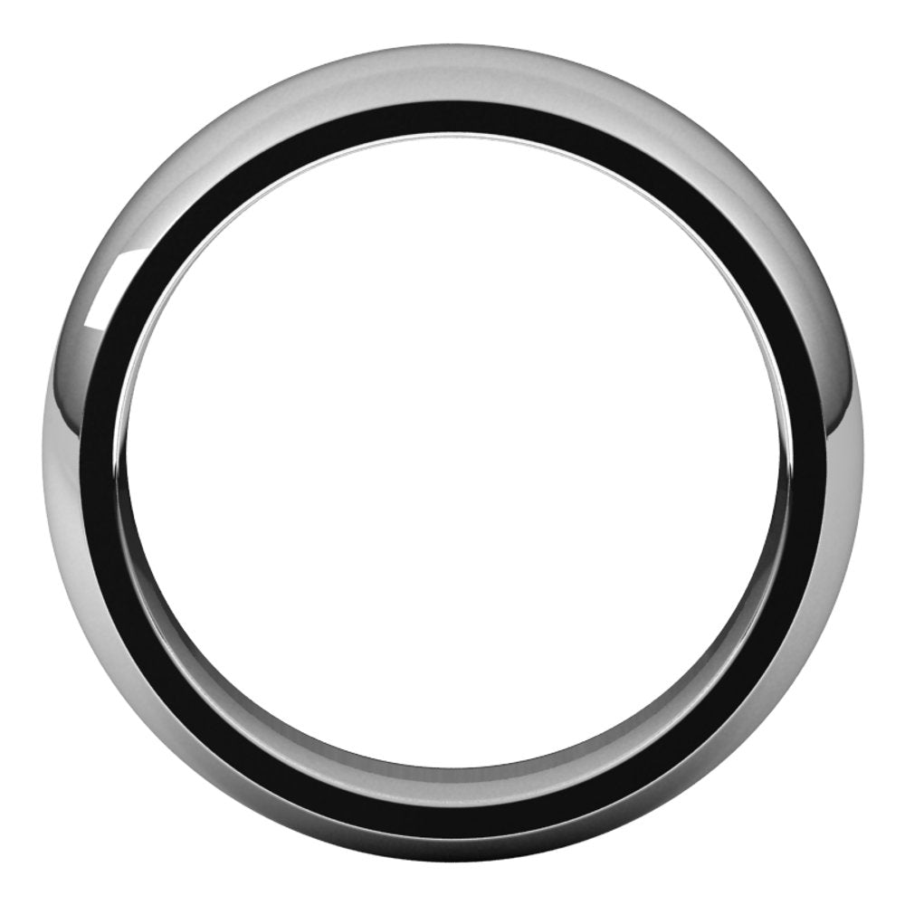 14K White 6.5 mm Comfort-Fit Half Round Band Size 5.5