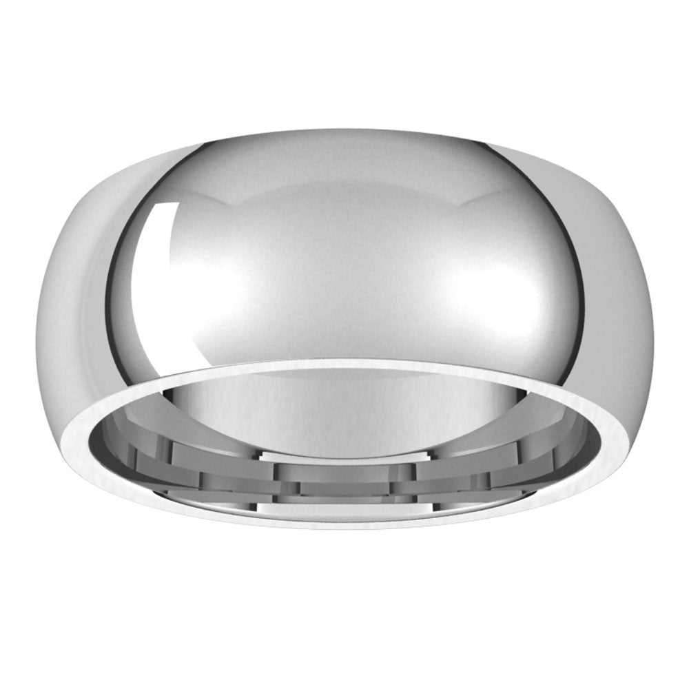 Platinum 8 mm Half Round Comfort Fit Band