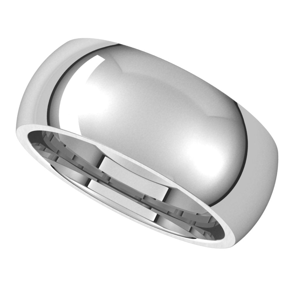 Platinum 8 mm Half Round Comfort Fit Band