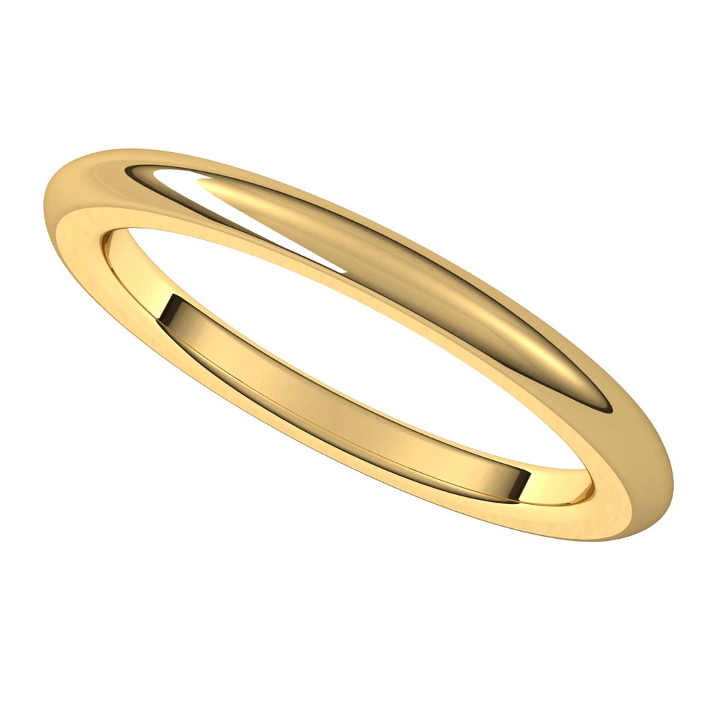 18K Yellow 2 mm Heavyweight Comfort-Fit Half Round Band
