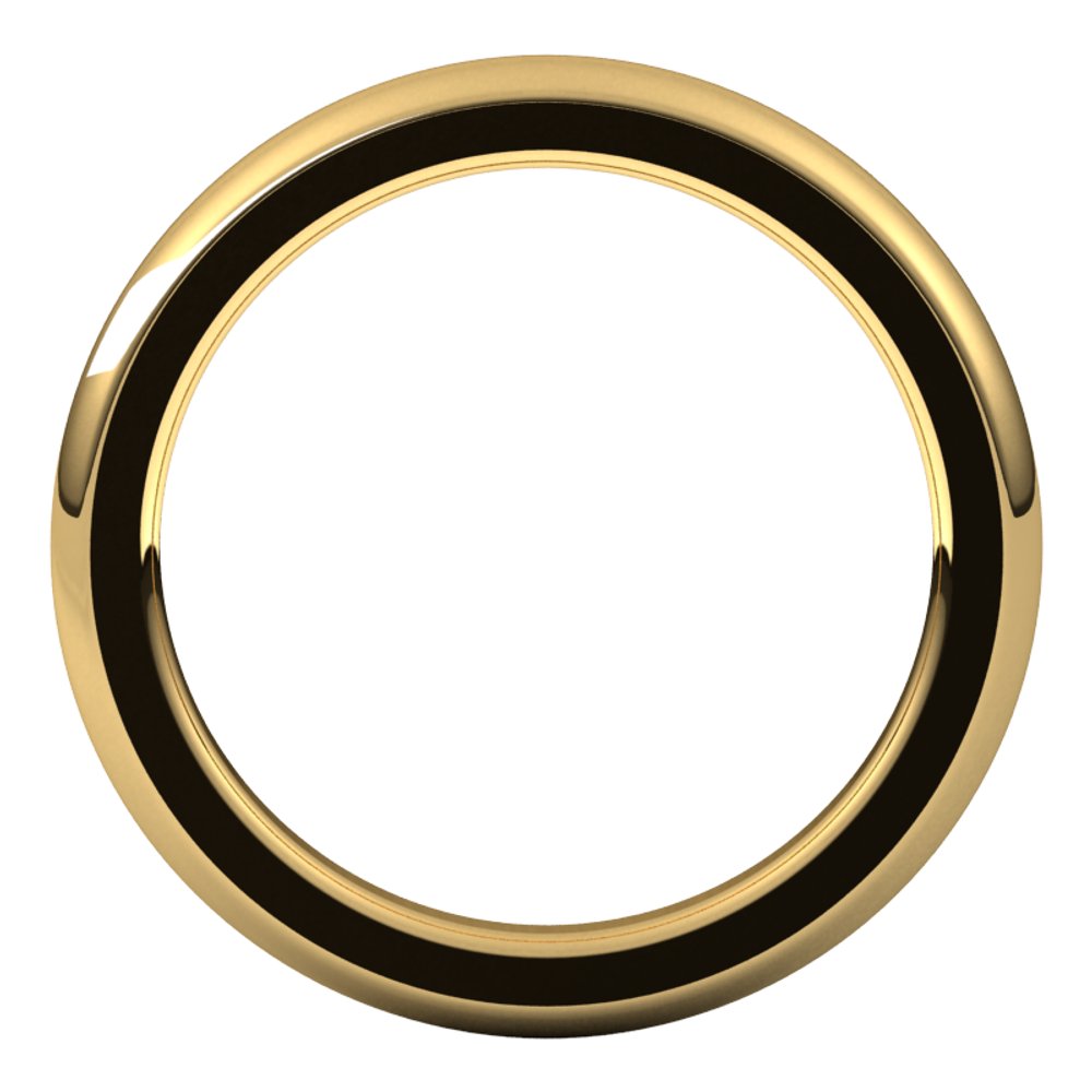 14K Yellow Gold 2.5 mm Heavyweight Comfort-Fit Half Round Band Size 4.5