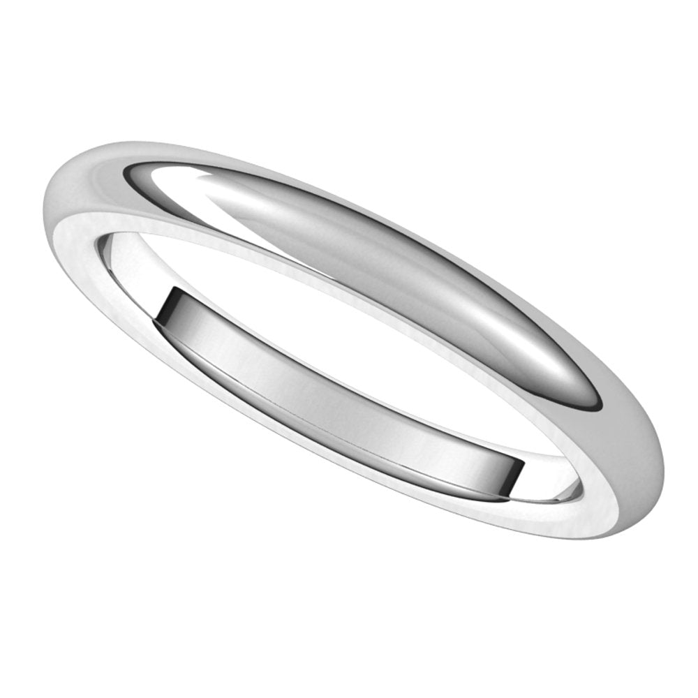 14K White Gold 2.5 mm Heavyweight Comfort-Fit Half Round Band Size 5
