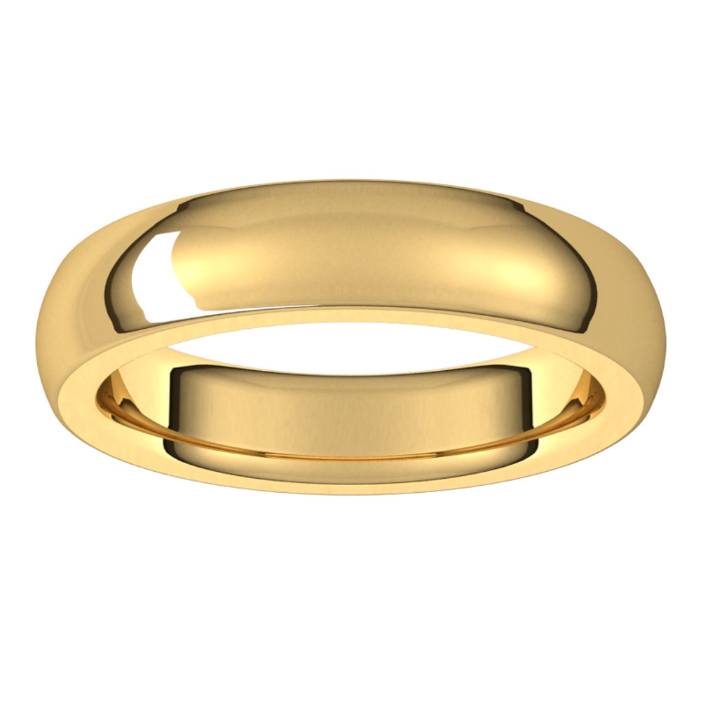18K Yellow Gold 4.5 mm Heavyweight Comfort-Fit Half Round Band Size 9