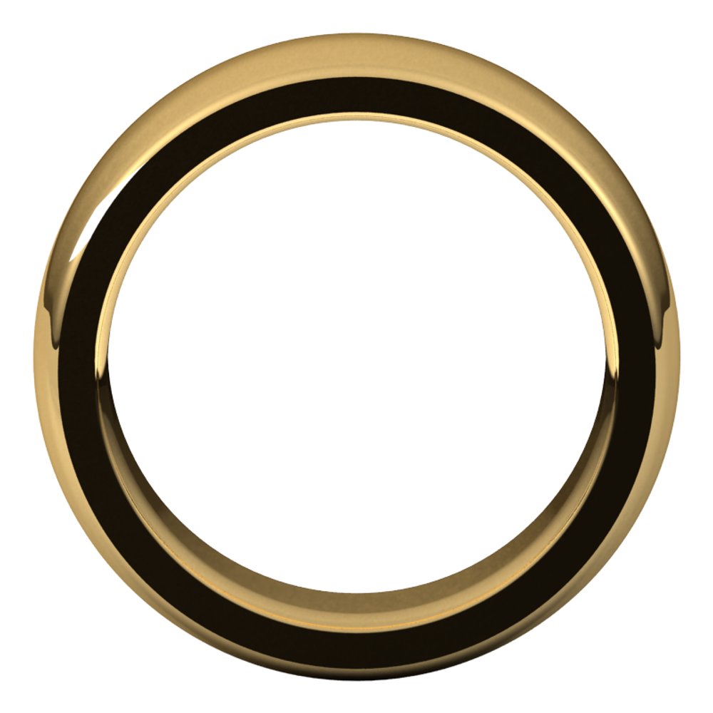 14K Yellow Gold 8 mm Heavyweight Comfort-Fit Half Round Band Size 6