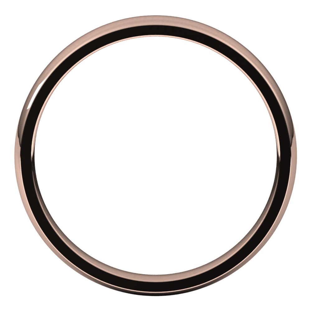 14K Rose 3 mm Lightweight Comfort-Fit Half Round Band